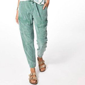 YFB Sea Green Tencel Twill Jogger with multiple pockets